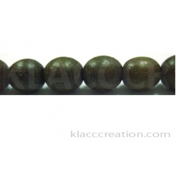 Gray Wood Oval Beads 7x8mm